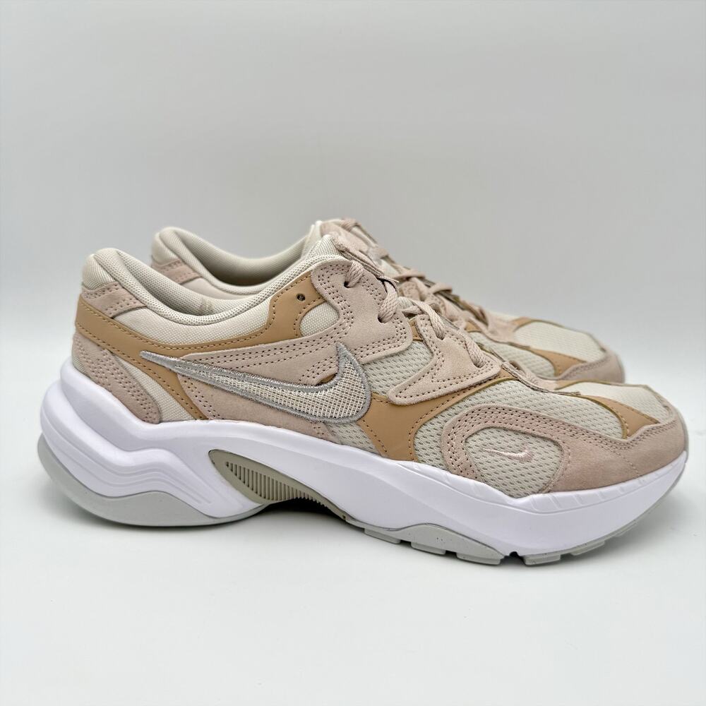 Nike Womens AL8 Sneakers Size 10 Taupe Beige White Suede Athletic FJ3794 EUC